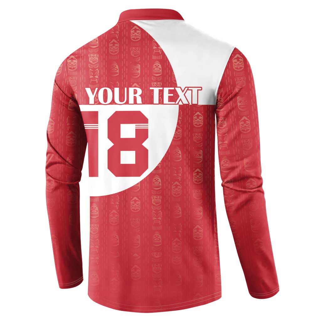 Custom Greenland Football Button Sweatshirt Polar-Bamserne Tupilaq Pattern