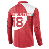 Custom Greenland Football Button Sweatshirt Polar-Bamserne Tupilaq Pattern