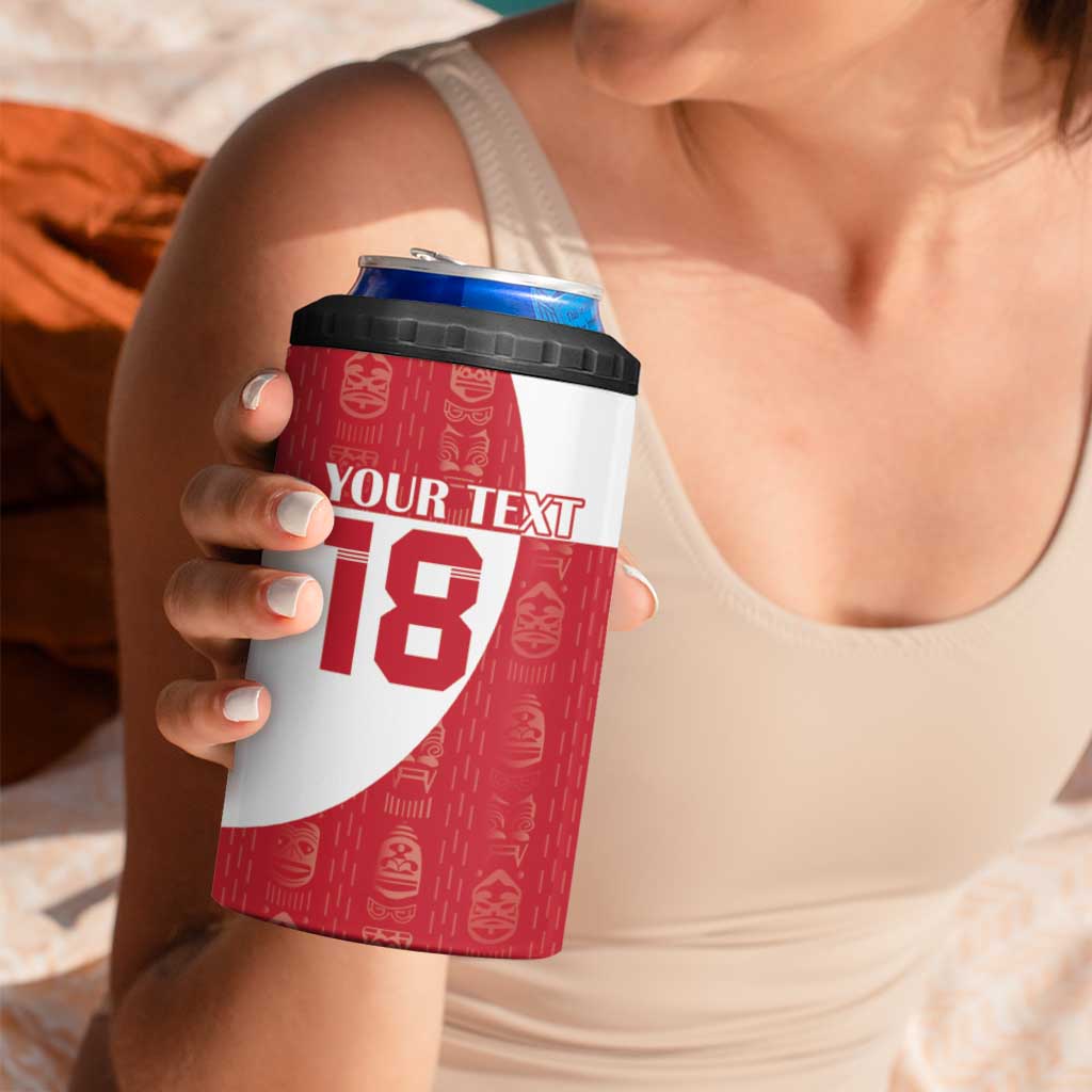 Custom Greenland Football 4 in 1 Can Cooler Tumbler Polar-Bamserne Tupilaq Pattern