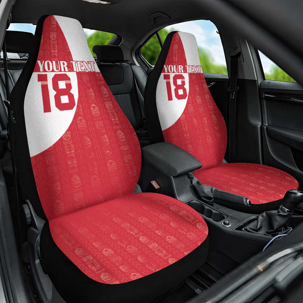 Custom Greenland Football Car Seat Cover Polar-Bamserne Tupilaq Pattern