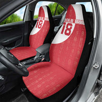Custom Greenland Football Car Seat Cover Polar-Bamserne Tupilaq Pattern