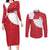Custom Greenland Football Couples Matching Long Sleeve Bodycon Dress and Long Sleeve Button Shirt Polar-Bamserne Tupilaq Pattern