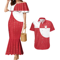 Custom Greenland Football Couples Matching Mermaid Dress and Hawaiian Shirt Polar-Bamserne Tupilaq Pattern