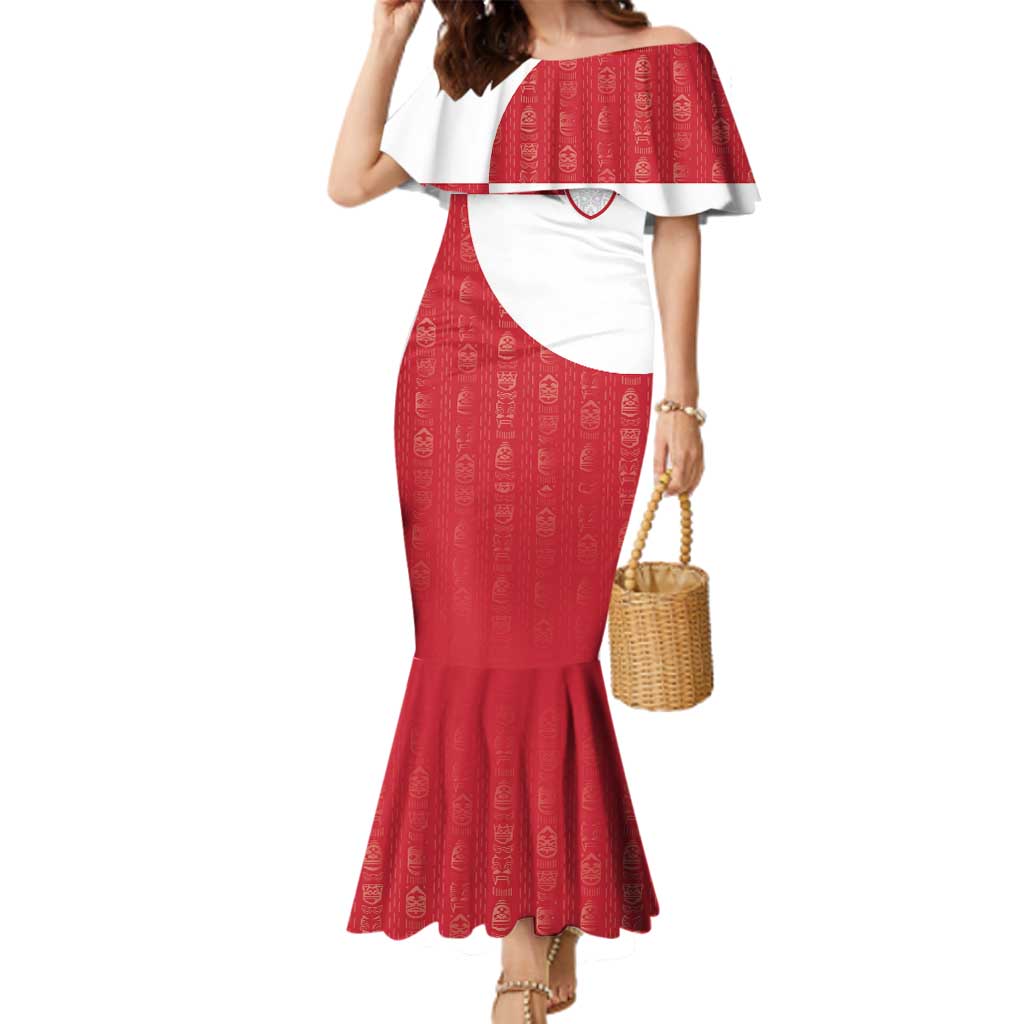 Custom Greenland Football Family Matching Mermaid Dress and Hawaiian Shirt Polar-Bamserne Tupilaq Pattern