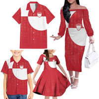 Custom Greenland Football Family Matching Off The Shoulder Long Sleeve Dress and Hawaiian Shirt Polar-Bamserne Tupilaq Pattern