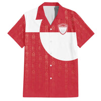 Custom Greenland Football Family Matching Off The Shoulder Long Sleeve Dress and Hawaiian Shirt Polar-Bamserne Tupilaq Pattern