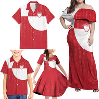 Custom Greenland Football Family Matching Off Shoulder Maxi Dress and Hawaiian Shirt Polar-Bamserne Tupilaq Pattern