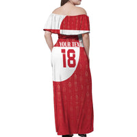Custom Greenland Football Family Matching Off Shoulder Maxi Dress and Hawaiian Shirt Polar-Bamserne Tupilaq Pattern
