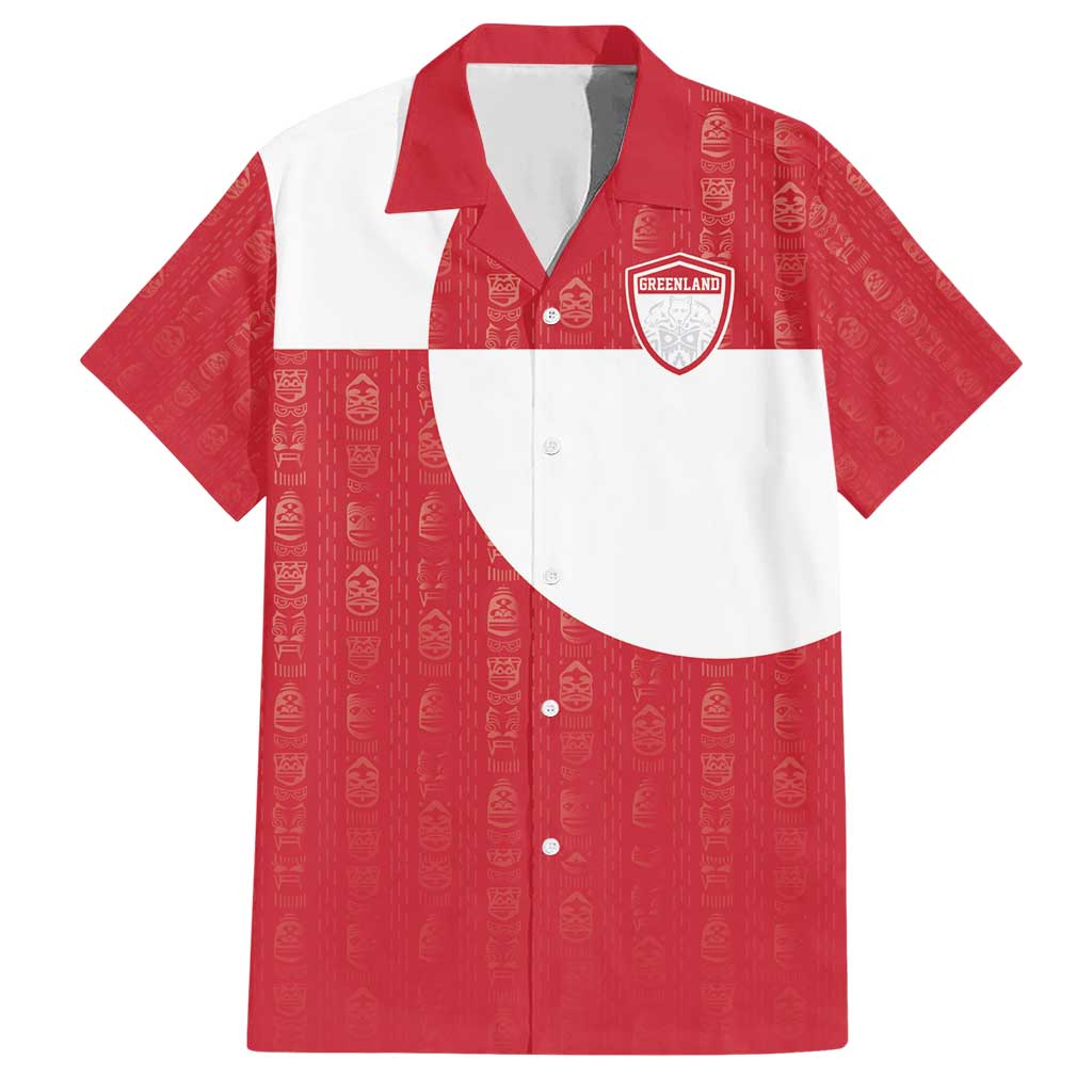 Custom Greenland Football Family Matching Short Sleeve Bodycon Dress and Hawaiian Shirt Polar-Bamserne Tupilaq Pattern