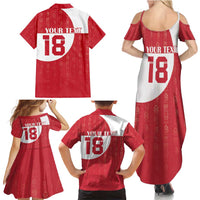 Custom Greenland Football Family Matching Summer Maxi Dress and Hawaiian Shirt Polar-Bamserne Tupilaq Pattern