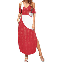 Custom Greenland Football Family Matching Summer Maxi Dress and Hawaiian Shirt Polar-Bamserne Tupilaq Pattern