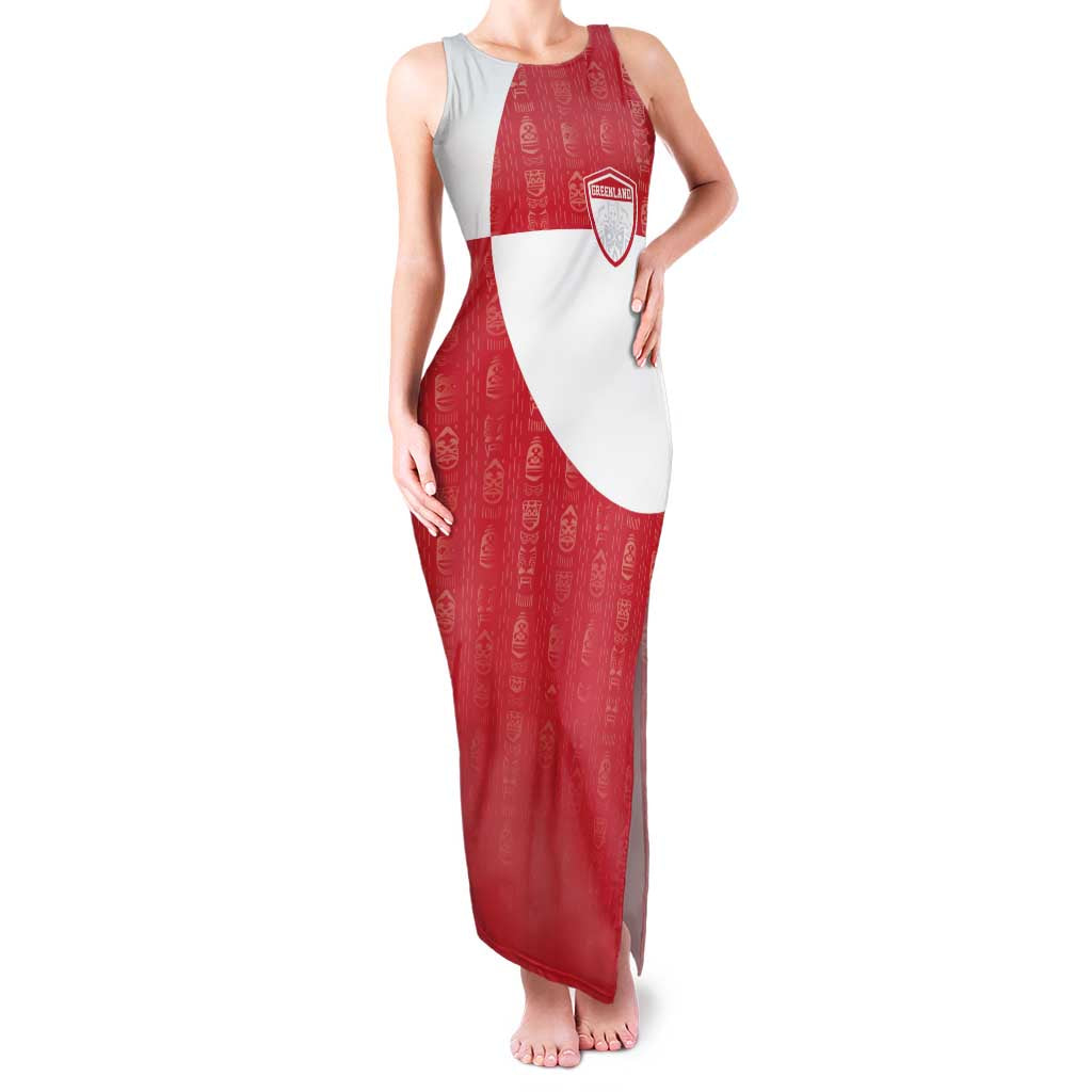 Custom Greenland Football Family Matching Tank Maxi Dress and Hawaiian Shirt Polar-Bamserne Tupilaq Pattern