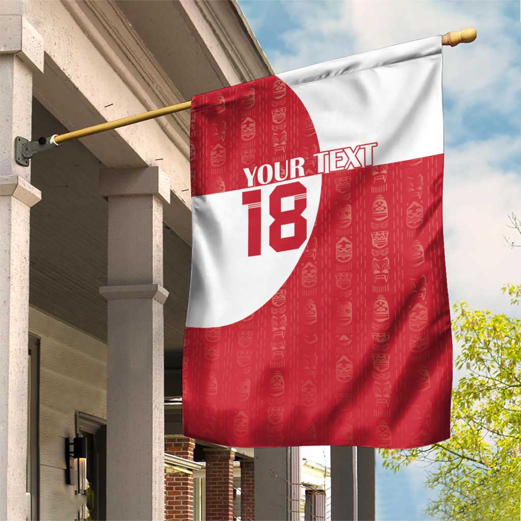 Custom Greenland Football Garden Flag Polar-Bamserne Tupilaq Pattern