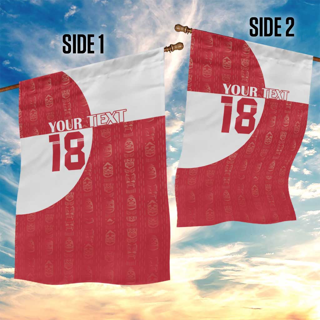 Custom Greenland Football Garden Flag Polar-Bamserne Tupilaq Pattern