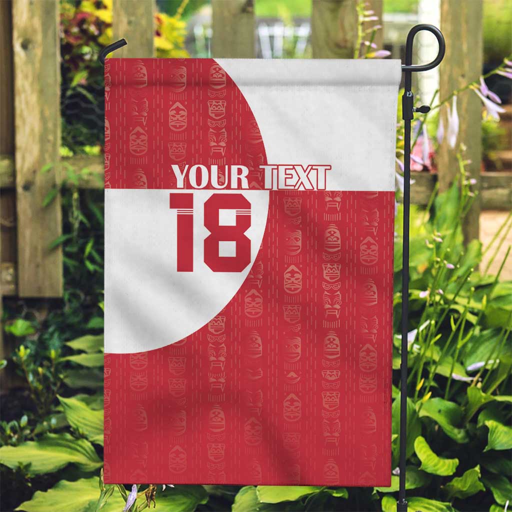 Custom Greenland Football Garden Flag Polar-Bamserne Tupilaq Pattern