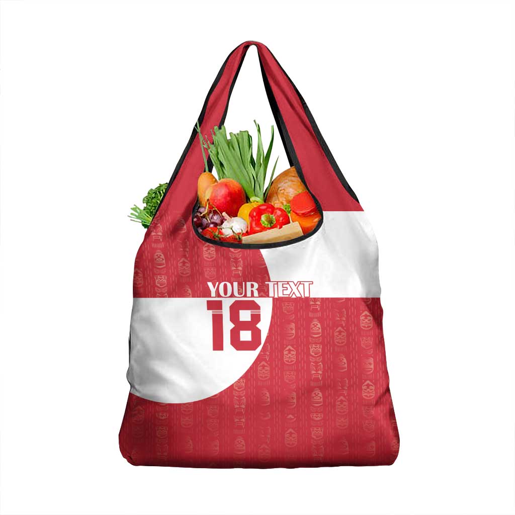 Custom Greenland Football Grocery Bag Polar-Bamserne Tupilaq Pattern
