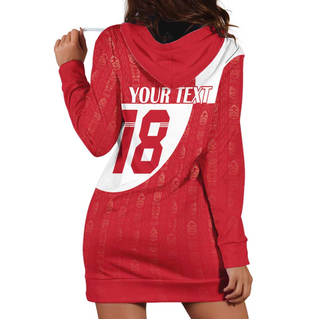 Custom Greenland Football Hoodie Dress Polar-Bamserne Tupilaq Pattern