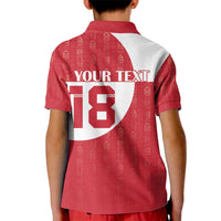 Custom Greenland Football Kid Polo Shirt Polar-Bamserne Tupilaq Pattern
