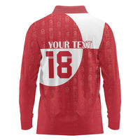 Custom Greenland Football Long Sleeve Polo Shirt Polar-Bamserne Tupilaq Pattern