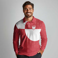 Custom Greenland Football Long Sleeve Polo Shirt Polar-Bamserne Tupilaq Pattern