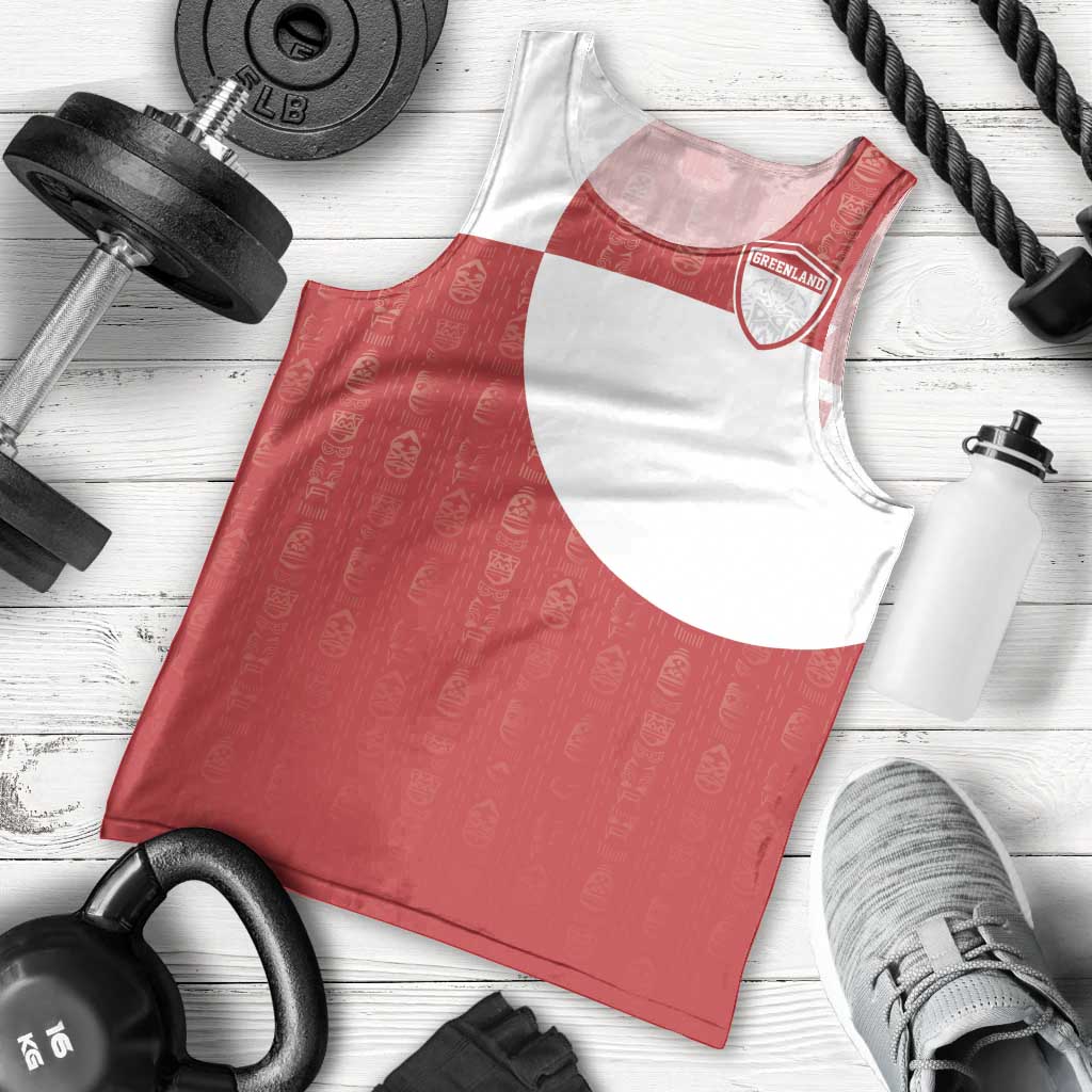 Custom Greenland Football Men Tank Top Polar-Bamserne Tupilaq Pattern