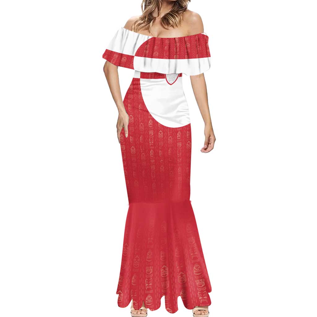 Custom Greenland Football Mermaid Dress Polar-Bamserne Tupilaq Pattern