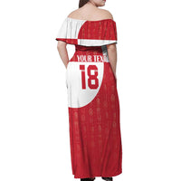 Custom Greenland Football Off Shoulder Maxi Dress Polar-Bamserne Tupilaq Pattern