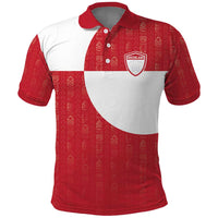 Custom Greenland Football Polo Shirt Polar-Bamserne Tupilaq Pattern