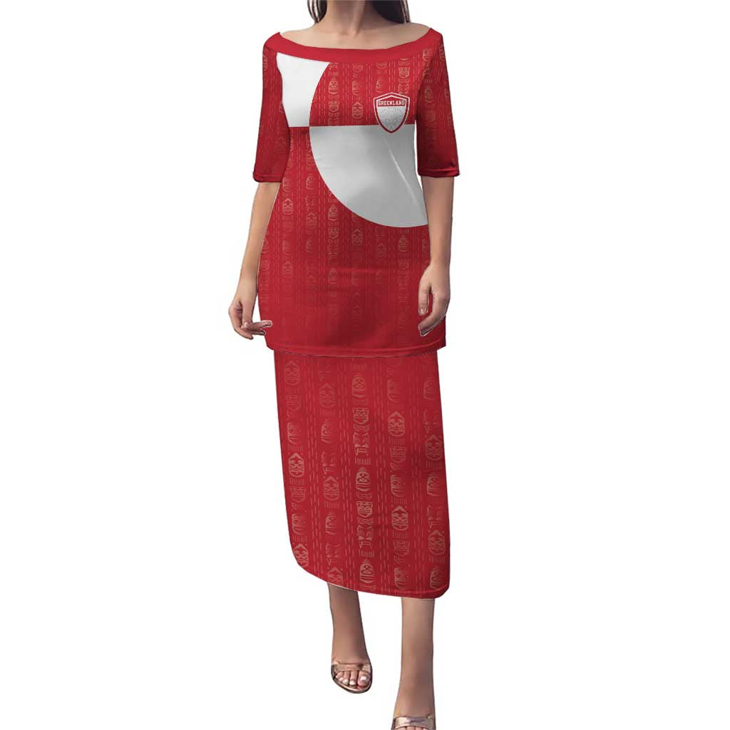 Custom Greenland Football Puletasi Polar-Bamserne Tupilaq Pattern