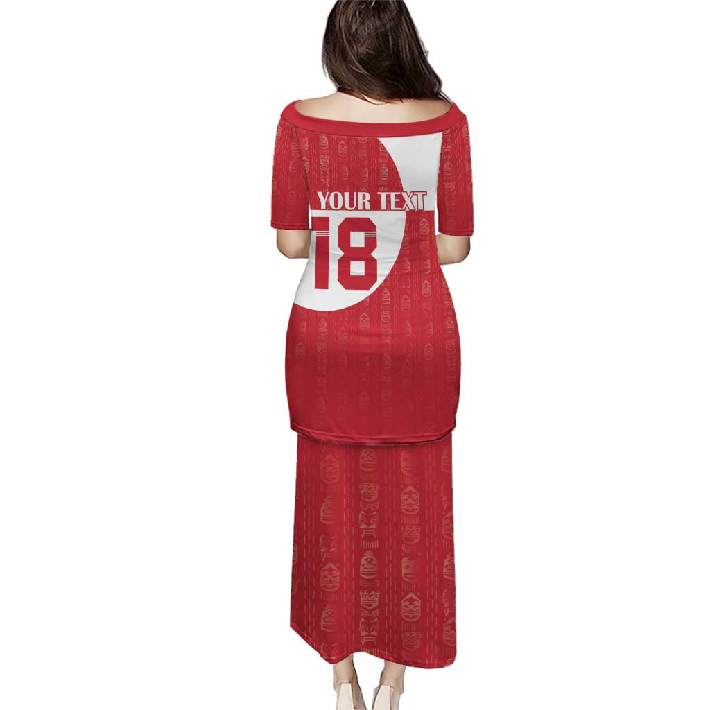 Custom Greenland Football Puletasi Polar-Bamserne Tupilaq Pattern