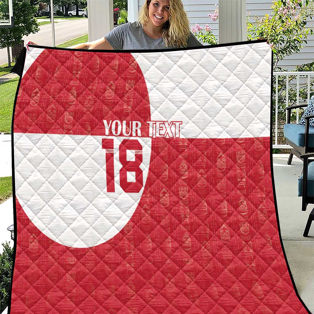 Custom Greenland Football Quilt Polar-Bamserne Tupilaq Pattern