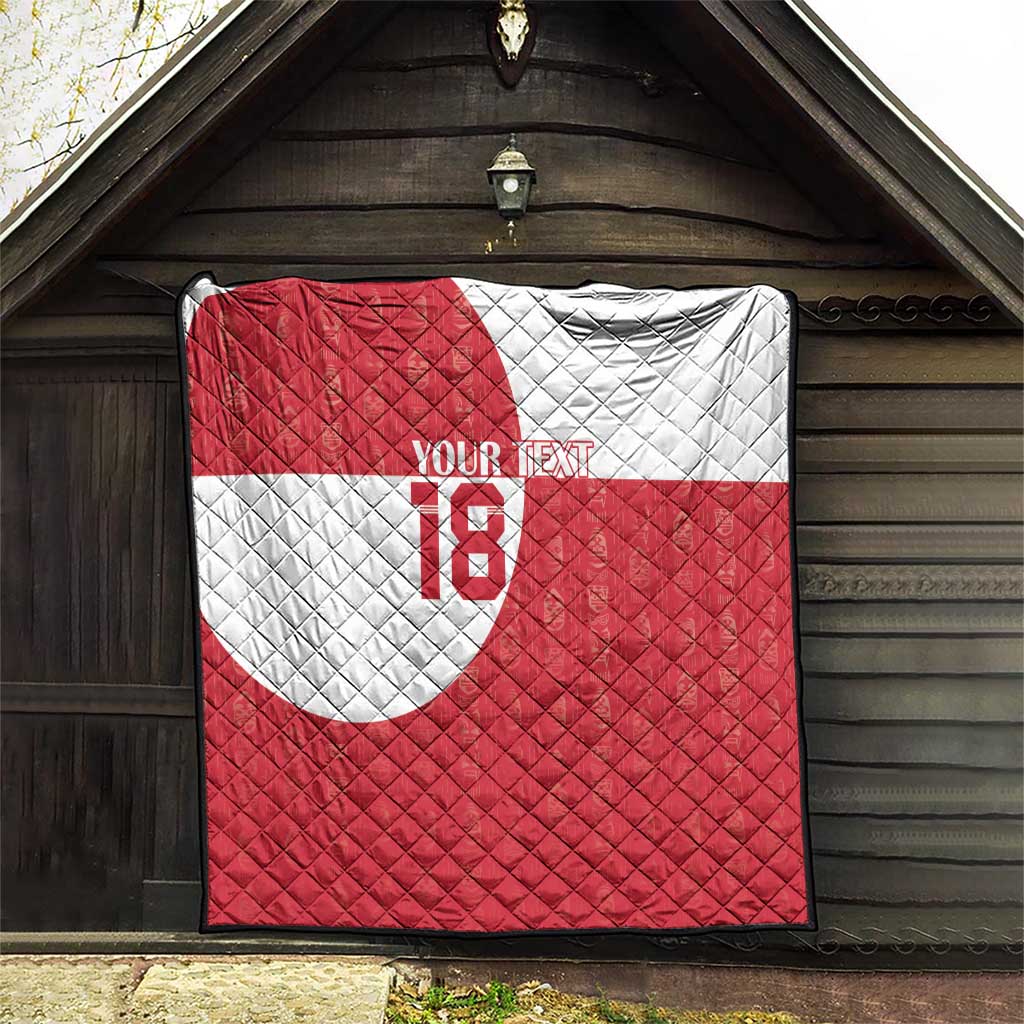 Custom Greenland Football Quilt Polar-Bamserne Tupilaq Pattern