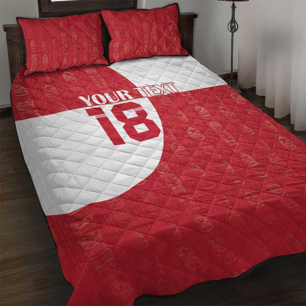 Custom Greenland Football Quilt Bed Set Polar-Bamserne Tupilaq Pattern