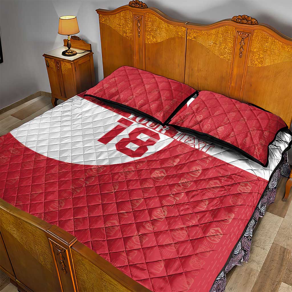 Custom Greenland Football Quilt Bed Set Polar-Bamserne Tupilaq Pattern