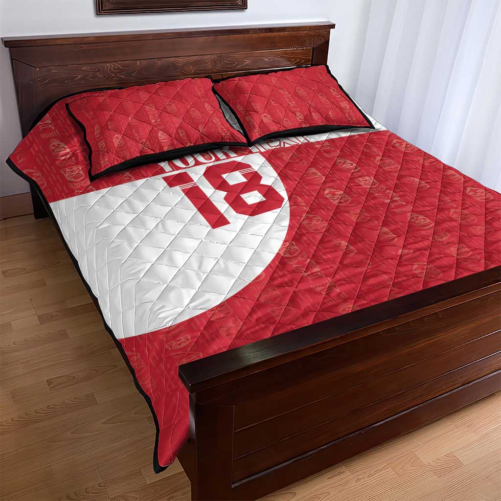 Custom Greenland Football Quilt Bed Set Polar-Bamserne Tupilaq Pattern