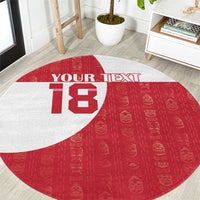 Custom Greenland Football Round Carpet Polar-Bamserne Tupilaq Pattern