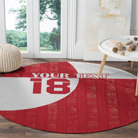 Custom Greenland Football Round Carpet Polar-Bamserne Tupilaq Pattern