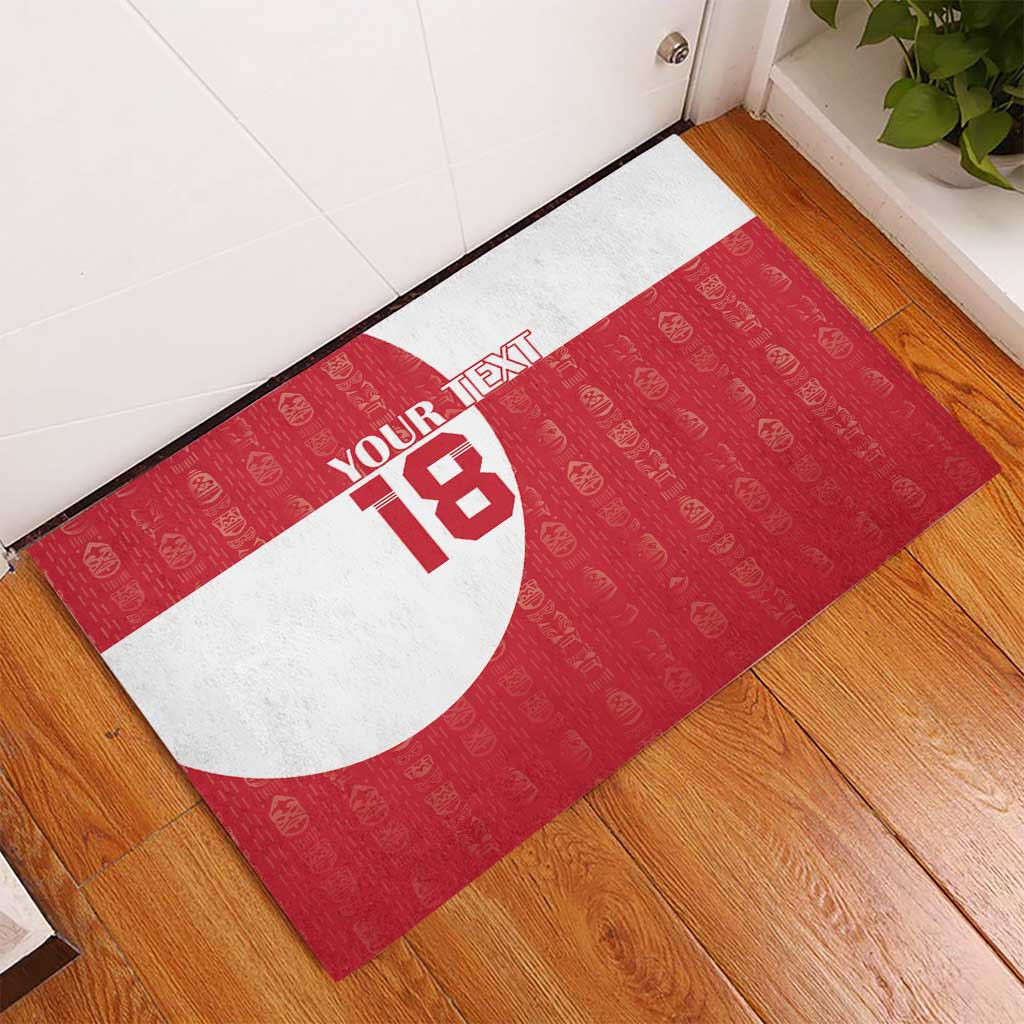 Custom Greenland Football Rubber Doormat Polar-Bamserne Tupilaq Pattern