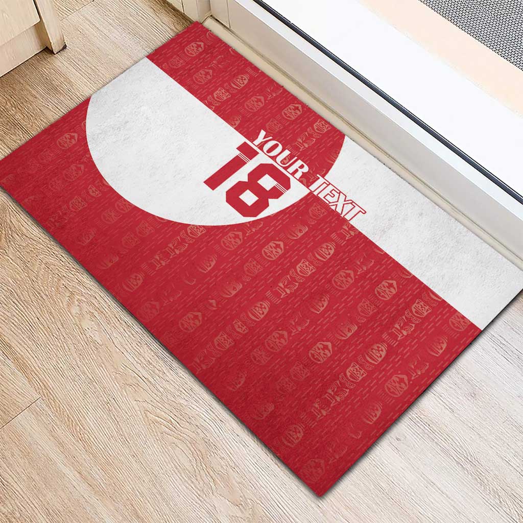 Custom Greenland Football Rubber Doormat Polar-Bamserne Tupilaq Pattern