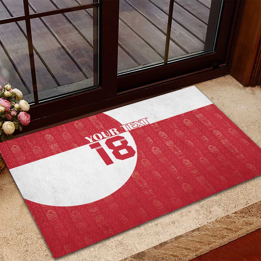 Custom Greenland Football Rubber Doormat Polar-Bamserne Tupilaq Pattern