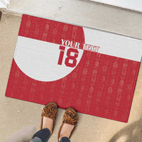 Custom Greenland Football Rubber Doormat Polar-Bamserne Tupilaq Pattern