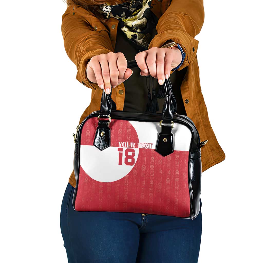 Custom Greenland Football Shoulder Handbag Polar-Bamserne Tupilaq Pattern