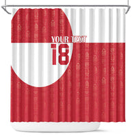 Custom Greenland Football Shower Curtain Polar-Bamserne Tupilaq Pattern