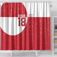 Custom Greenland Football Shower Curtain Polar-Bamserne Tupilaq Pattern