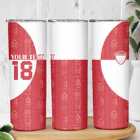 Custom Greenland Football Skinny Tumbler Polar-Bamserne Tupilaq Pattern