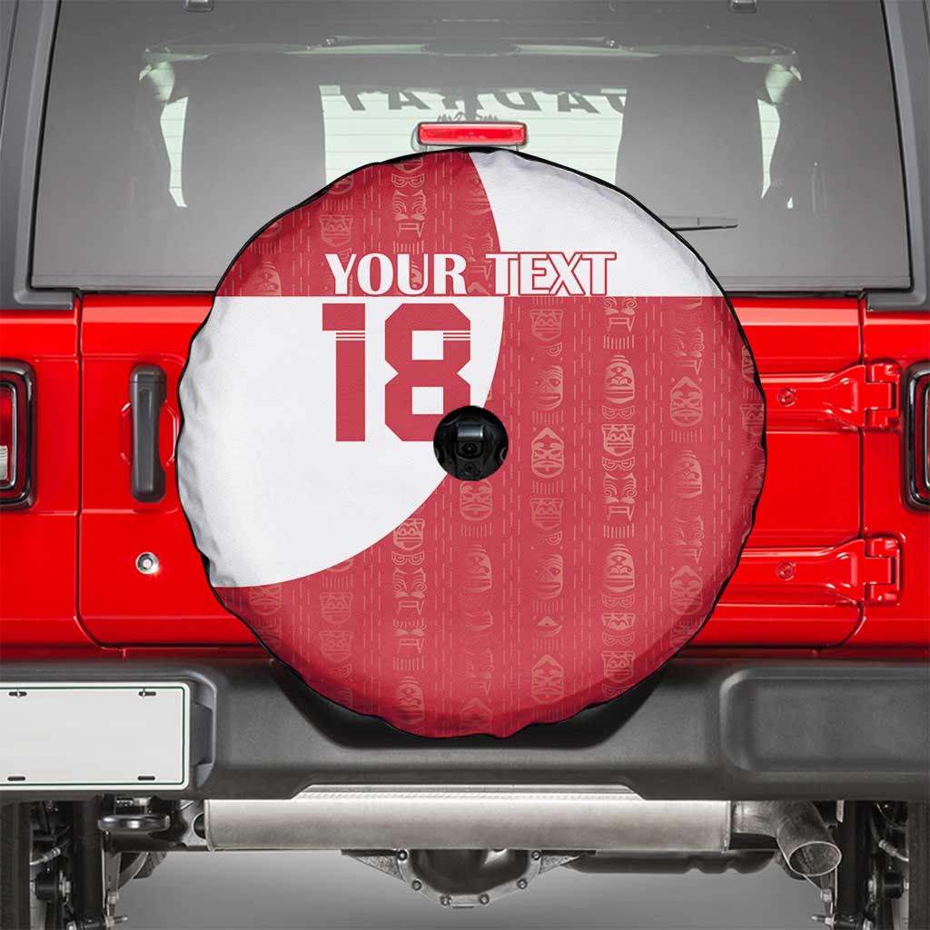 Custom Greenland Football Spare Tire Cover Polar-Bamserne Tupilaq Pattern