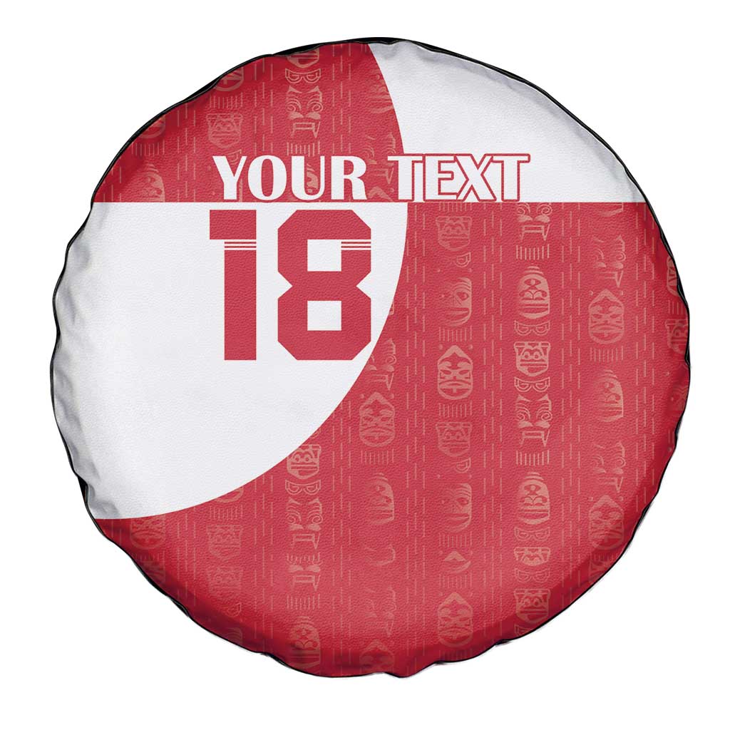 Custom Greenland Football Spare Tire Cover Polar-Bamserne Tupilaq Pattern