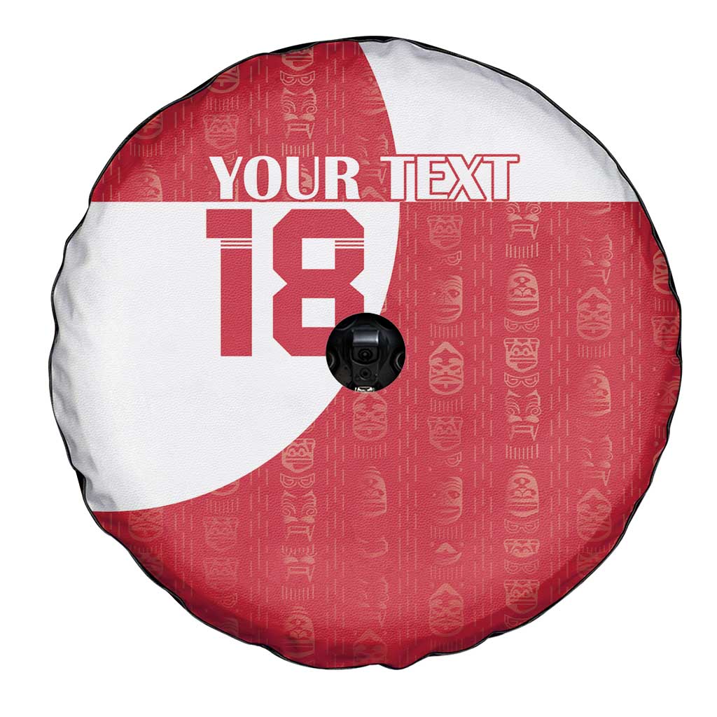 Custom Greenland Football Spare Tire Cover Polar-Bamserne Tupilaq Pattern