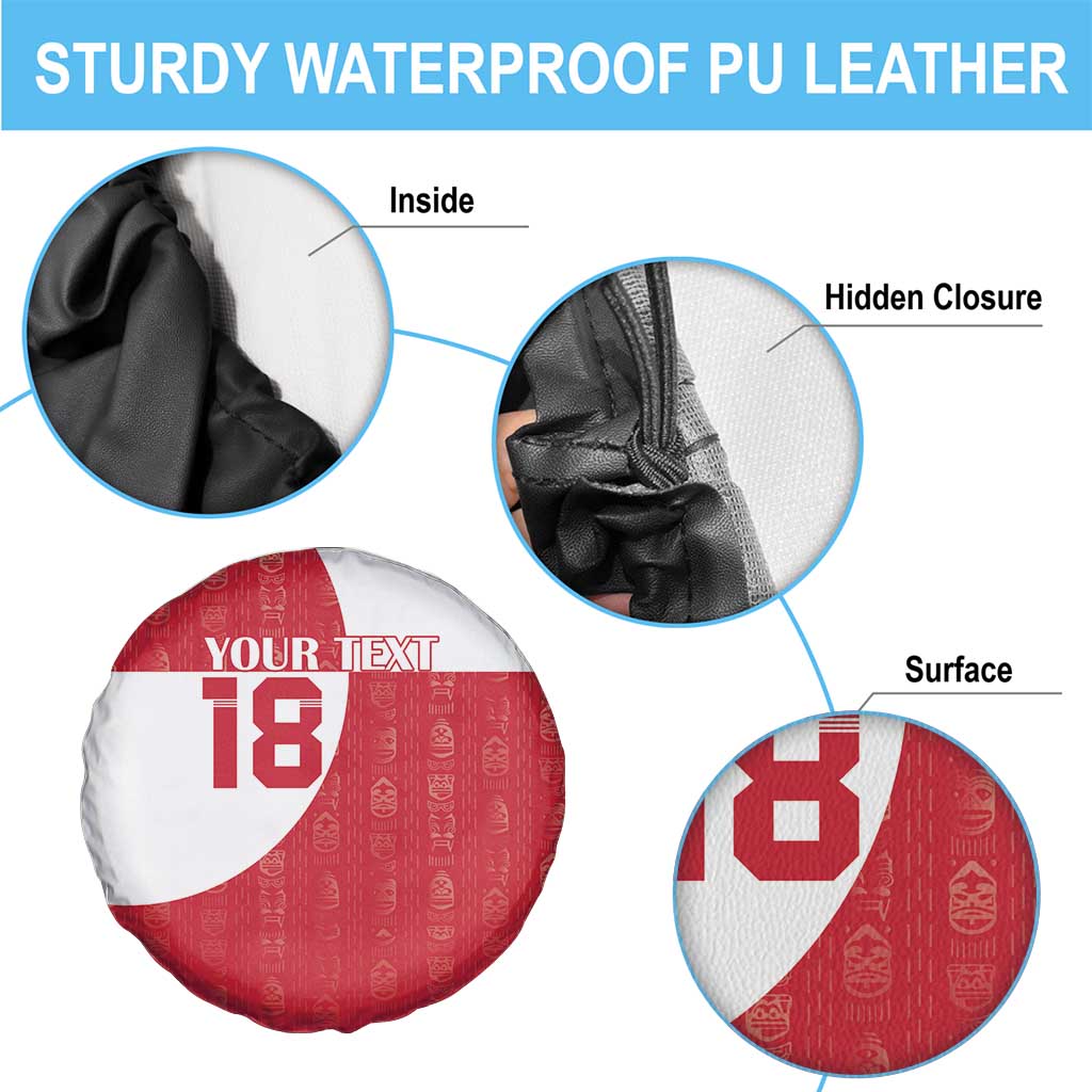 Custom Greenland Football Spare Tire Cover Polar-Bamserne Tupilaq Pattern