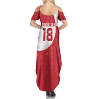 Custom Greenland Football Summer Maxi Dress Polar-Bamserne Tupilaq Pattern